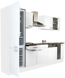 Leziter Yorki 280 konyhabútor fehér korpusz, selyemfényű fehér fronttal alulfagyasztós hűtős szekrénnyel (L280FHFH-AF) - leziteronline