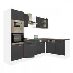 Leziter Yorki 280 konyhabútor fehér korpusszal, selyemfényű antracit fronttal (LS280FHAN) - leziteronline