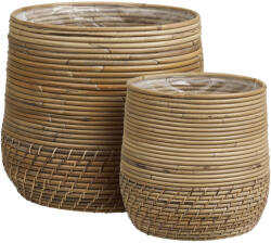 House Nordic Moro fonott kaspó, kubu rattan, natúr, 2 db-os szett (4401185) - leziteronline
