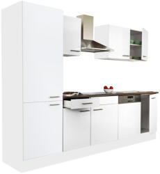 Leziter Yorki 280 konyhabútor fehér korpusz, selyemfényű fehér fronttal polcos szekrénnyel (L280FHFH-PSZ) - leziteronline