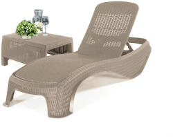Keter Atlantic kerti nyugágy set Corfu asztallal cappuccino (241722_217340)
