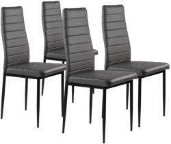 Homelux 4 db-os magas háttámlájú szürke műbőr étkezőszék (DC855-4_GREY) - leziteronline