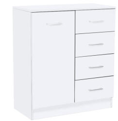 Leziter Miami komód 1ajtós 4 fiókos 80x92 cm fehér-fehér (LMK1A4FFF)