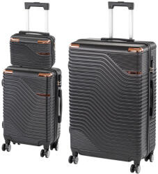 Leziter TraveLux Urban XVI gurulós bőrönd szett fekete (LTRUBS-XVI-BL) - leziteronline