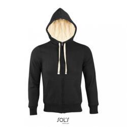 SOL'S Uniszex pulóver SOL'S SO00584 Sol'S Sherpa - Zipped Jacket With "Sherpa" Lining -L, Black