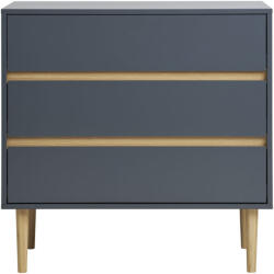 House Nordic Bisley komód 3 fiókkal, festett fa, sötétszürke 80x40x80 cm (3102010)