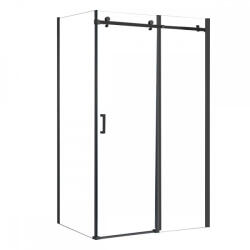 Leziter Bold-in aszimmetrikus zuhanykabin 80x100 cm fekete (LB80100B) - leziteronline