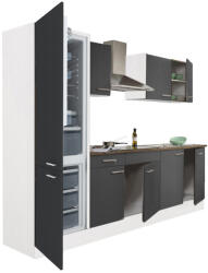 Leziter Yorki 270 konyhabútor fehér korpusz, selyemfényű antracit fronttal alulfagyasztós hűtős szekrénnyel (L270FHAN-AF) - leziteronline