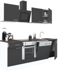 Leziter Yorki 220 konyhabútor fehér korpusz, selyemfényű antracit fronttal alsó sütős elemmel (L220FHAN-SUT) - leziteronline