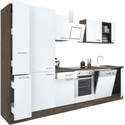 Leziter Yorki 310 konyhabútor yorki tölgy korpusz, selyemfényű fehér front alsó sütős elemmel polcos szekrénnyel (L310YFH-SUT-PSZ) - leziteronline