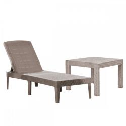 Keter Jaipur kerti nyugágy set Rosario asztallal cappuccino (661867_235163)