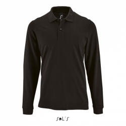 SOL'S Férfi galléros póló SOL'S SO02087 Sol'S perfect Lsl Men - Long-Sleeve piqué polo Shirt -L, Black