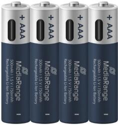 MediaRange USB-C Li-Ion Micro AAA, 1, 5 V, 500 mAh, 4 db (MRBAT160)