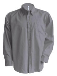Kariban Férfi ing Kariban KA533 Men'S Long-Sleeved Oxford Shirt -6XL, Oxford Silver