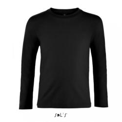 SOL'S Gyerek póló SOL'S SO02947 Sol'S Imperial Lsl Kids - Long Sleeve T-Shirt -10A, Deep Black
