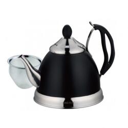 Kinghoff Чайник с цедка kinghoff kh 1538, 1 литър, Инокс, Черен/Сребрист (9999kh1538) - technomall Електрически кани