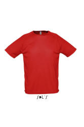 SOL'S Férfi póló SOL'S SO11939 Sol'S Sporty - Raglan Sleeved T-Shirt -XS, Red