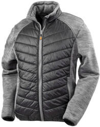 Result Férfi Kabát Hosszú ujjú Result Elevator Jacket -XL, Fekete/Szürke Marl