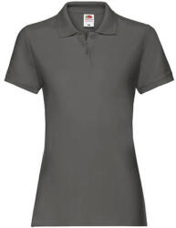 Fruit of the Loom Női Galléros póló Rövid ujjú Fruit of the Loom Premium Polo Lady-Fit - XL (16), Világos grafitszürke