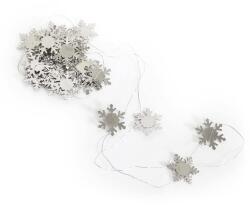 LAALU karácsonyi dekoráció - lánc hópelyhekkel, ezüst, 2 m (LAU-2176)