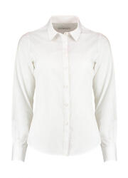 Kustom Kit Női hosszú ujjú blúz Kustom Kit Women's Tailored Fit Poplin Shirt S, Fehér