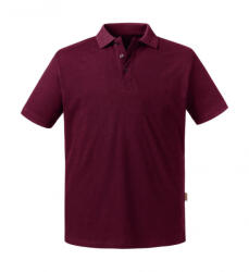 Russell Europe Férfi rövid ujjú organikus galléros póló Russell Europe Men's Pure Organic Polo 2XL, Burgundi vörös