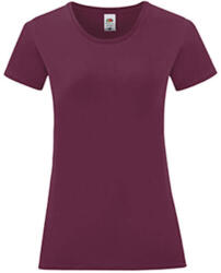 Fruit of the Loom Csomag akciós póló (minimum 5 db) Női rövid ujjú póló Fruit of the Loom Ladies' Iconic 150 T -2XL, Burgundi vörös
