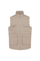 Designed To Work Uniszex mellény Designed To Work WK607 padded Multi-pocket polycotton vest -S, Beige