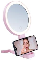 IMMAX SWEET Make up Kétoldalas LED sminktükör, 10× nagyítás, CCT, rózsaszín (09102L)