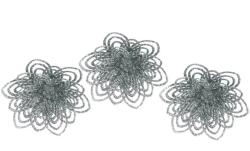 LAALU Díszkészlet, csipeszes virág, ezüst, 12 cm, 3 db (LAU-6255)