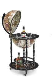 Zoffoli Bárföldgömb gurulós Vulcano ( a gömb teteje oldalra nyitható ) elefántcsont Ø 42 cm (GZTBAR42E-BLK)