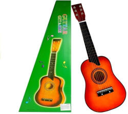 LEAN Toys Klasszikus Gitár Fából, Kockával, Piros 60 cm