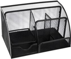  ISO 15987 Fémhálós asztali tároló, multifunkciós, fekete (00015987)