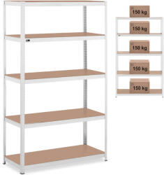  Fém tárolóállvány 5 polccal 750 kg 120 x 50 x 197 cm szürke