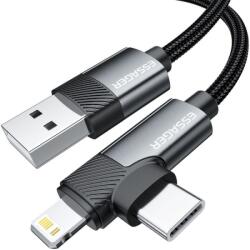 Essager William USB-A / USB-C - Lightning, 3A, 2 м (EXCATL-WLA0G-P)