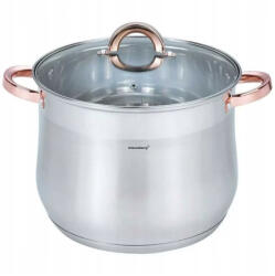 Klausberg Oala Klausberg KB 7792, 7l, 22cm, Capac din sticla, Fund multistrat, Inductie, Inox/roz auriu (KB 7792)
