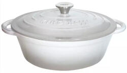 Kinghoff Oala din fonta cu capac Kinghoff KH 1522, 4.5 L, 30 cm, Forma ovala, Emailata, Inductie, Gri (KH 1522)