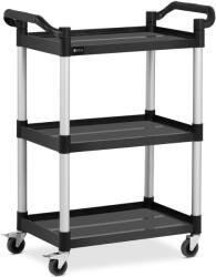  Pincér kiszolgáló kocsi 3 műanyag polccal 63 x 40 cm, 90 kg-ig