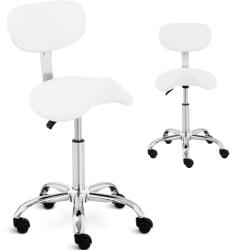  Hamburg nyereg alakú kozmetikai szék kerekeken, 150 kg-ig, fehér