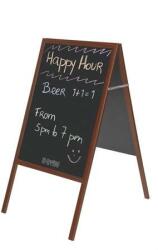  Megállító tábla, krétás, 60x120 cm, cseresznyefa színű keret (DKT30404052-005) - pepita