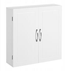 SONGMICS Tágas akasztós fali fürdőszoba szekrény fehér 60 cm állítható polcokkal (BBC320W01)