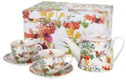  Kolibri madaras porcelán teázó készlet fémszűrővel - 2 személyes - 270/900 ml