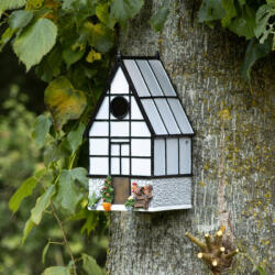 Esschert Design Üvegház kinézetű polyresin madárház
