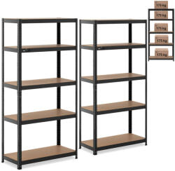 Fém tárolóállvány 5 polccal 875 kg 90 x 40 x 180 cm szürke-kék 2 db