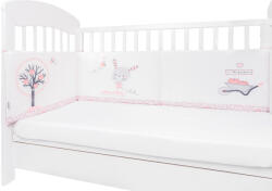 KikkaBoo Обиколник с дунапрен за бебешко легло Kikkaboo - 210 cm, Pink Bunny (41101080049)
