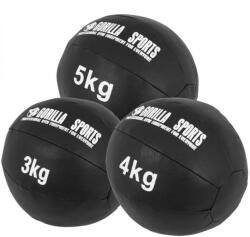 Gorilla Sports Műbőr medicinlabda szett 12 kg fekete (101103-00019-0017) - kokiskashop