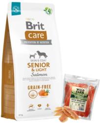 Brit BRIT CARE Dog Gabonamentes Senior & Light lazac 12kg + WILD FARM Puha csirkemell 500g kutyakaják