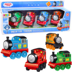 LEAN Toys Motoros Mozdony Készlet Színes Vonatok 4db