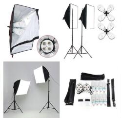  Quatro softbox szett, 4-es fejjel, 8x135W
