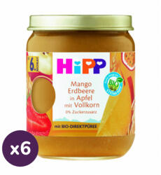 Hipp BIO Prémium Alma-mangó-eper teljes kiörlésű gabonával 6 hó+ (6x160 g) (DA44004)